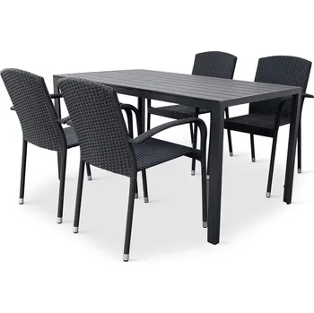 Zahradní sestava Nábytek Texim Nábytek na zahradu ratan - stůl VIKING L + 4x židle ROMA