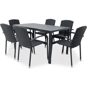 Zahradní nábytek Nábytek Texim Nábytek na zahradu ratan - stůl VIKING L + 6x židle ROMA