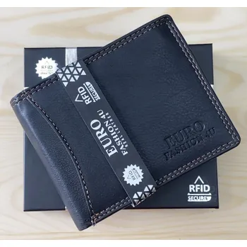 Peněženka Pánská kožená peněženka Euro Fashion4U černá E-5600