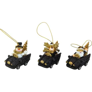 Vánoční dekorace PROHOME - Figurka vánoční v autě 7x7,5cm