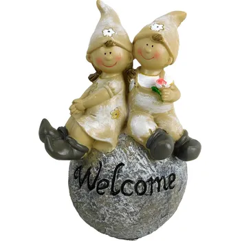 Zahradní dekorace PROHOME - Trpaslíci na kameni 19cm