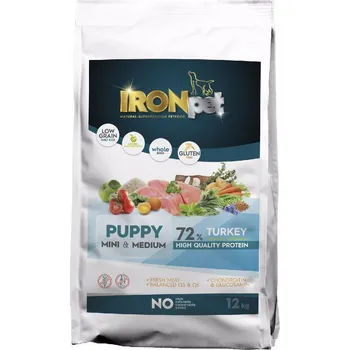 Krmivo pro psa IRONpet Dog Puppy Mini & Medium Turkey (Krocan) 12 kg