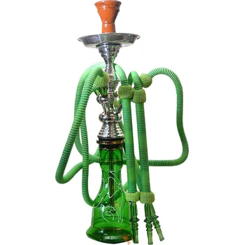 Vodní dýmka 67 cm, TopMark Heket zelená malovaná NEW 3 hadice