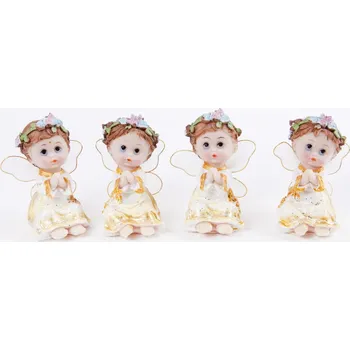 Vánoční dekorace Anděl zlatý 4ks 8cm