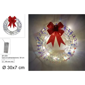 Vánoce PROHOME - Věnec 58x66cm LED mašle