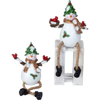 Vánoční dekorace PROHOME - Sněhulák s visícíma nohama 18cm různé druhy