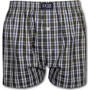 Boxerky LUIZ Pánské boxerky Luboš 2513 - Zelená káro Velikost: M