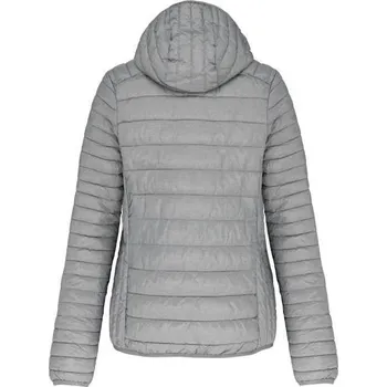 Kariban Ladies' Lightweight Hooded Padded Jacket, šedá (Ice Grey)