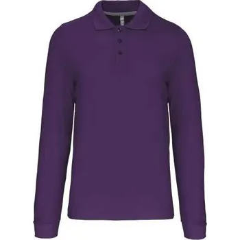 Kariban Men's Long-sleeved Polo Shirt, fialová (Purple)