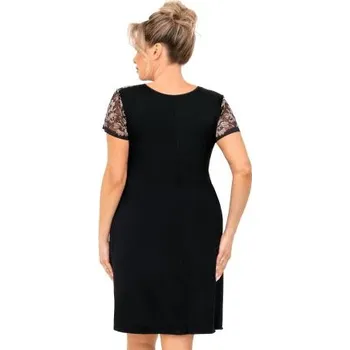 Dámské noční prádlo Noční košilka Donna Violetta Maxi - viskóza Černá 4XL(48)