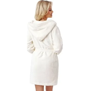 Dámský župan Teplý dámský župan Donna 101 Soft - měkký s kapucí Ecru M/L