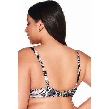 Dámské plavky Vyztužený horní díl plavek Ava Lingerie SK-220 Černo-béžová 95B