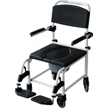Zdraví Sprchovací a WC vozík s měkkým sedadlem – pro seniory a pacienty - šířka 55cm