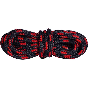 Tkaničky do bot Hrubé černočervené pevné šňůrky do turistických bot 120 cm