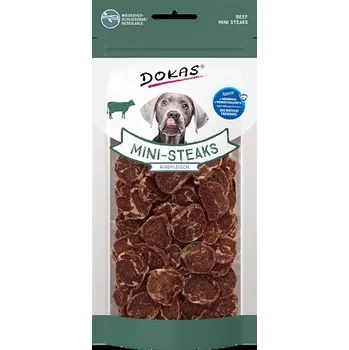 Pamlsek pro psa Dokas Mini steaky z hovězího masa 50 g