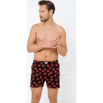 Boxerky Pánské trenýrky Italian Fashion Cherry - bavlna Černo-červená XL
