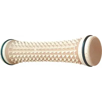 Masáž Dřevěný masážní váleček na nohy, chodidla, tělo s gumou, AntiSlip C, 19 x 4,5 cm