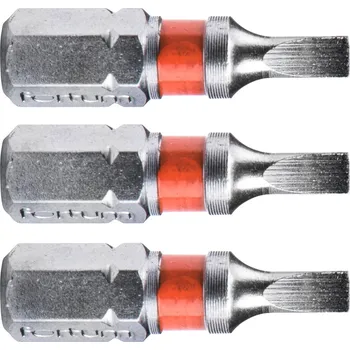 Bit Hrot plochý sada 3ks, 3x25mm, S2 FORTUM