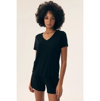 Dámské pyžamo Dámské krátké pyžamo Henderson Noves - viskóza Černá S