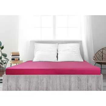 Prostěradlo B.E.S. - Petrovice, s.r.o. Prostěradlo Jersey česaná bavlna MAKO - Fuchsiová Rozměr: 180 x 200