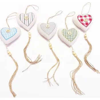 Dekorace srdce závěsná různé barvy