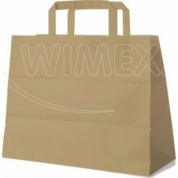 Nákupní taška Papírová taška 32+16 x 27 cm hnědá [50 ks]