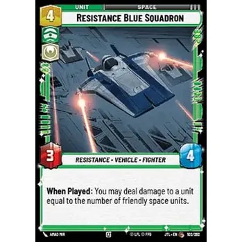 Sběratelská karetní hra Resistance Blue Squadron 102/202/600 - Jump to Lightspeed Typ karty: Standard