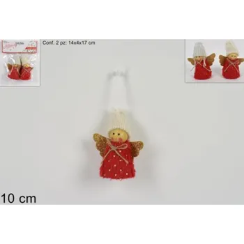 Vánoční dekorace PROHOME - Anděl závěsný 2ks červený