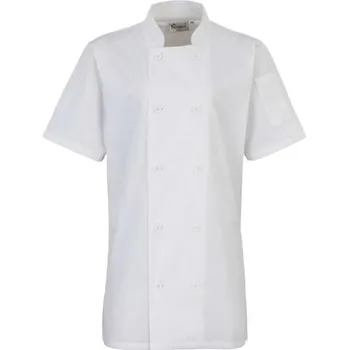 Gastro oděv Premier Women's Short Sleeve Chef's Jacket, bílá (White)