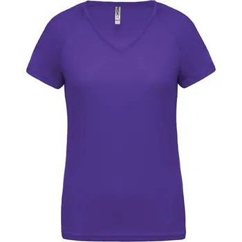 Proact Ladies’ V-neck Short Sleeve Sports T-shirt, fialová (Purple)