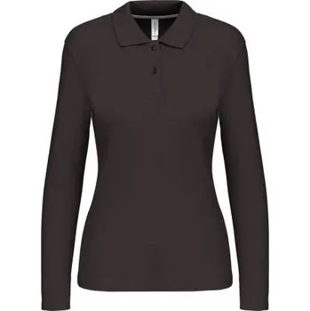 Kariban Ladies' Long-sleeved Polo Shirt, šedá (Charcoal)