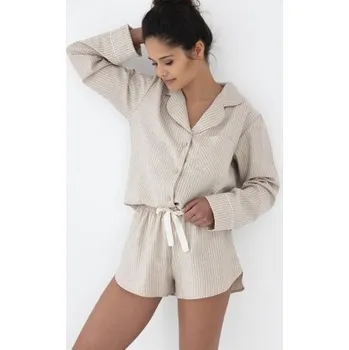 Dámské pyžamo Dámské pyžamo Sensis Allison - bavlna Béžová XL