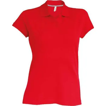 Kariban Ladies' Short-sleeved Polo Shirt, červená (Cherry Red)
