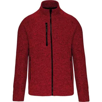 Pánská mikina Kariban Men's Full Zip Heather Jacket, červená (Antique Cherry Red)
