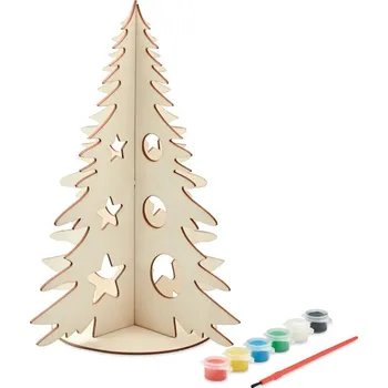 Vánoční dekorace Vánoční stromek k vybarvení - TREE AND PAINT, dřevo