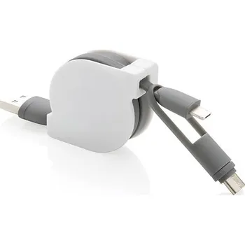 Datový kabel Svinovací nabíjecí kabel 3 v 1, bílá