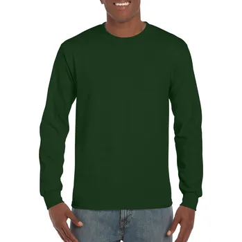 Pánská móda Gildan Ultra Cotton™ Adult Long Sleeve T-shirt, zelená (Forest Green)