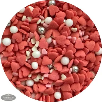 Čokoláda Cukrové zdobení mix červeno-bílý 50 g