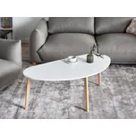 Konferenční stolek bílý MDF deska nohy z borovicového dřeva nepravidelný tvar velký obývací pokoj ve skandinávském stylu Beliani