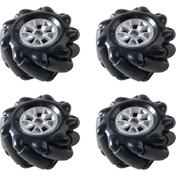 Vývojová deska Robotická Mecanum kola 60 mm – sada 4 všesměrných kol, černá (6.7 mm náboj)