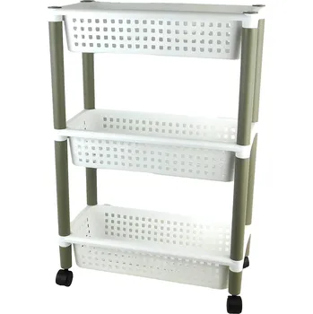 Úložný box PROHOME - Regál 3-košíky na kolečkách