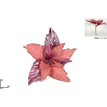 Vánoční dekorace PROHOME - Hvězda vánoční 32cm růžová