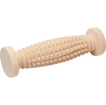 Dřevěný masážní váleček na nohy, chodidla, dlaně, tělo, Magic E, 17,5 x 5 cm