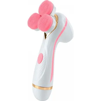 Masážní přístroj Elektrická nabíjecí kartáček na obličej s trojitou hlavou, růžová