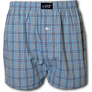 Boxerky LUIZ Pánské boxerky Luboš 2512 - Světle modrá káro Velikost: XXXL