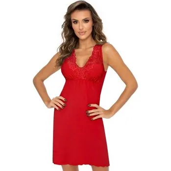 Dámská noční košile Noční košilka Donna Kristina - viskóza Červená 2XL
