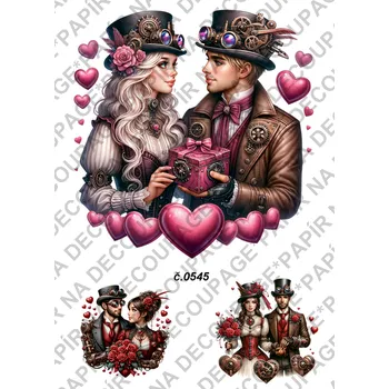 Umělecký papír Rýžový a soft papír na decoupage - Steampunk - KB0545 Materiál: Soft, Rozměr: A4