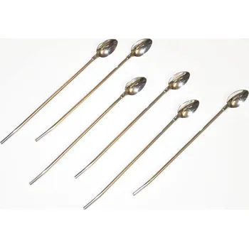 Příbor PROHOME - Lžíce na limonádu se slámkou sada 6ks