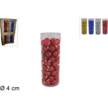Vánoční dekorace PROHOME - Koule vánoční 4cm 54ks různé barvy