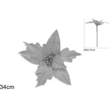 Vánoční dekorace PROHOME - Hvězda vánoční 34cm bílá